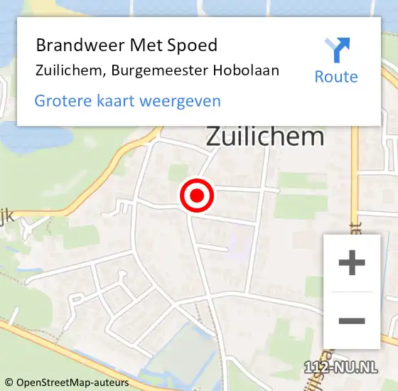 Locatie op kaart van de 112 melding: Brandweer Met Spoed Naar Zuilichem, Burgemeester Hobolaan op 28 december 2022 23:16
