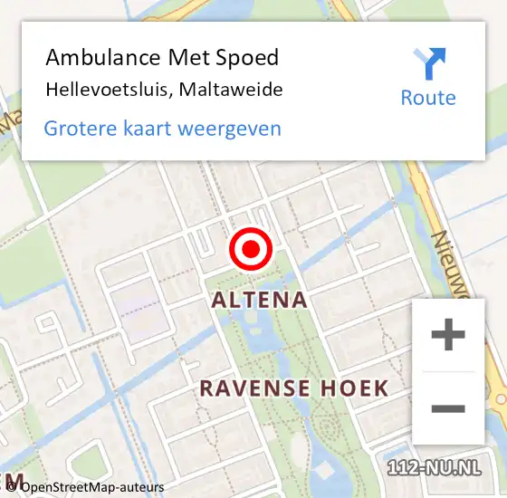Locatie op kaart van de 112 melding: Ambulance Met Spoed Naar Hellevoetsluis, Maltaweide op 29 december 2022 03:42