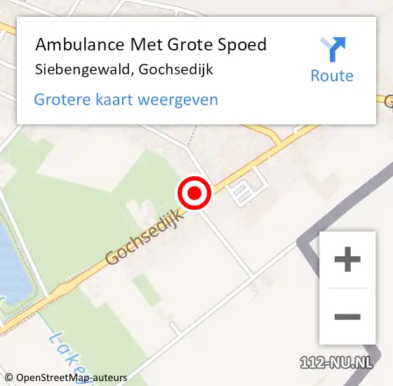Locatie op kaart van de 112 melding: Ambulance Met Grote Spoed Naar Siebengewald, Gochsedijk op 29 december 2022 07:31
