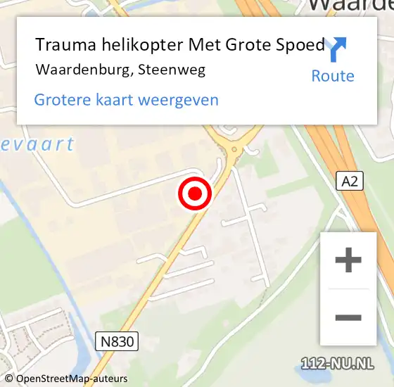 Locatie op kaart van de 112 melding: Trauma helikopter Met Grote Spoed Naar Waardenburg, Steenweg op 29 december 2022 08:43