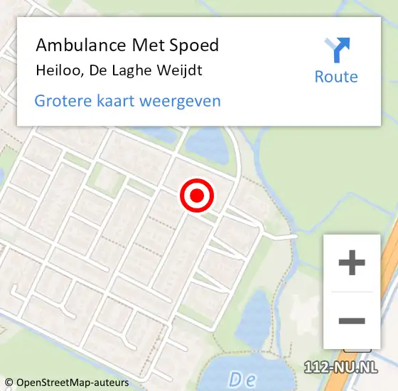 Locatie op kaart van de 112 melding: Ambulance Met Spoed Naar Heiloo, De Laghe Weijdt op 29 december 2022 17:50