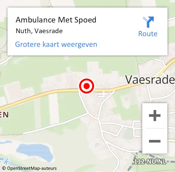 Locatie op kaart van de 112 melding: Ambulance Met Spoed Naar Nuth, Vaesrade op 29 december 2022 18:12