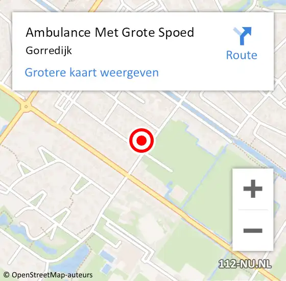 Locatie op kaart van de 112 melding: Ambulance Met Grote Spoed Naar Gorredijk op 29 december 2022 20:51