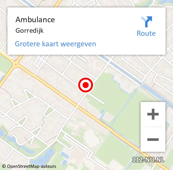 Locatie op kaart van de 112 melding: Ambulance Gorredijk op 29 december 2022 21:00