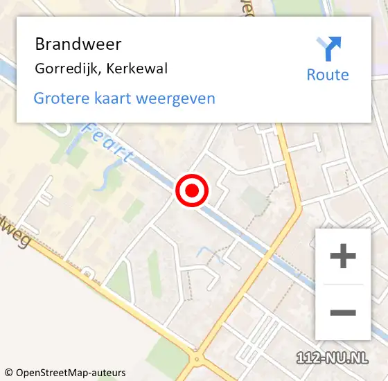 Locatie op kaart van de 112 melding: Brandweer Gorredijk, Kerkewal op 29 december 2022 21:00