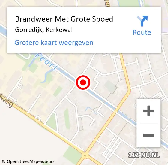 Locatie op kaart van de 112 melding: Brandweer Met Grote Spoed Naar Gorredijk, Kerkewal op 29 december 2022 21:00