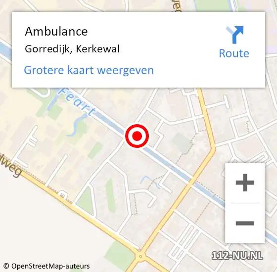 Locatie op kaart van de 112 melding: Ambulance Gorredijk, Kerkewal op 29 december 2022 21:00