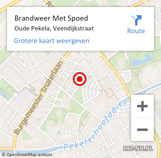 Locatie op kaart van de 112 melding: Brandweer Met Spoed Naar Oude Pekela, Veendijkstraat op 29 december 2022 21:35