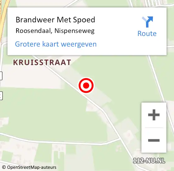 Locatie op kaart van de 112 melding: Brandweer Met Spoed Naar Roosendaal, Nispenseweg op 30 december 2022 10:25
