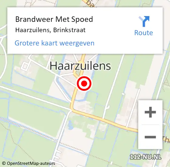 Locatie op kaart van de 112 melding: Brandweer Met Spoed Naar Haarzuilens, Brinkstraat op 30 december 2022 13:24