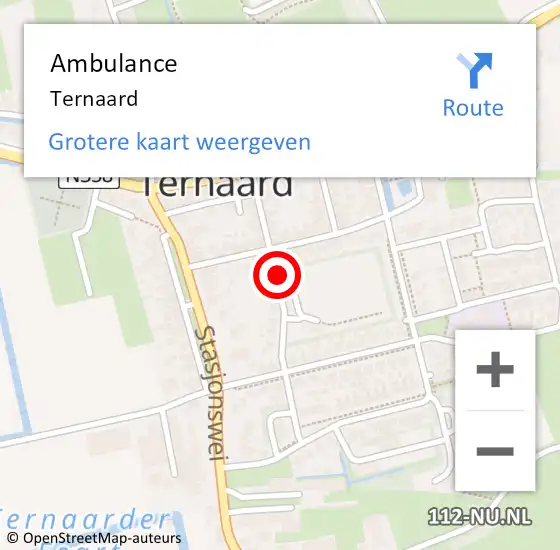 Locatie op kaart van de 112 melding: Ambulance Ternaard op 30 december 2022 19:12