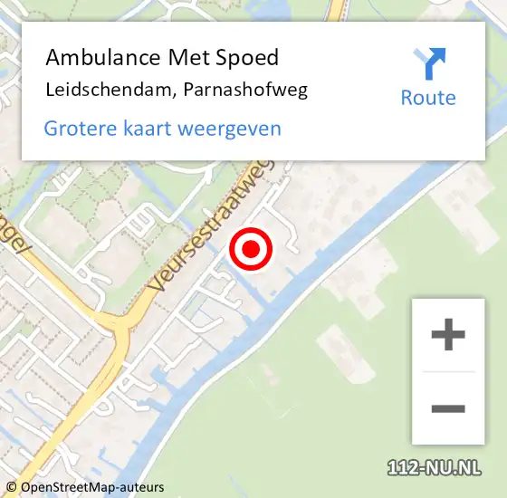Locatie op kaart van de 112 melding: Ambulance Met Spoed Naar Leidschendam, Parnashofweg op 30 december 2022 22:05