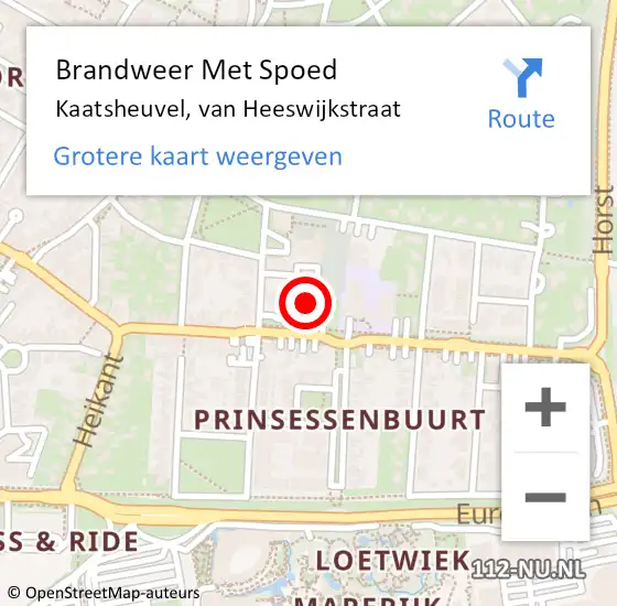 Locatie op kaart van de 112 melding: Brandweer Met Spoed Naar Kaatsheuvel, van Heeswijkstraat op 31 december 2022 02:03