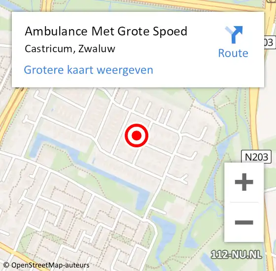 Locatie op kaart van de 112 melding: Ambulance Met Grote Spoed Naar Castricum, Zwaluw op 31 december 2022 05:20
