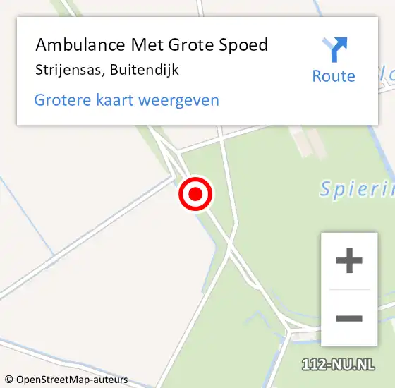 Locatie op kaart van de 112 melding: Ambulance Met Grote Spoed Naar Strijensas, Buitendijk op 31 december 2022 09:06