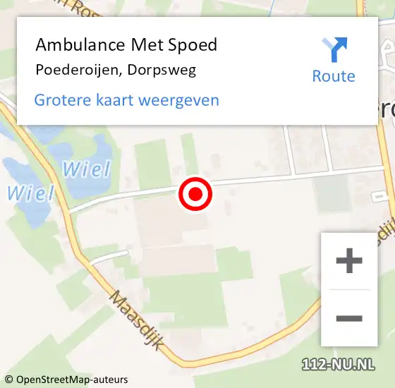 Locatie op kaart van de 112 melding: Ambulance Met Spoed Naar Poederoijen, Dorpsweg op 31 december 2022 09:08