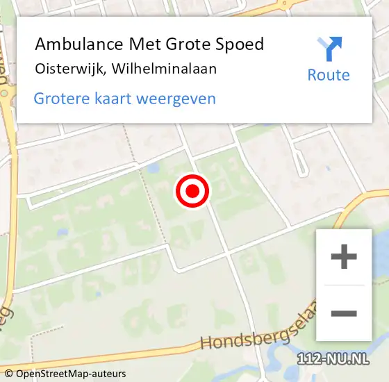 Locatie op kaart van de 112 melding: Ambulance Met Grote Spoed Naar Oisterwijk, Wilhelminalaan op 10 augustus 2014 13:49