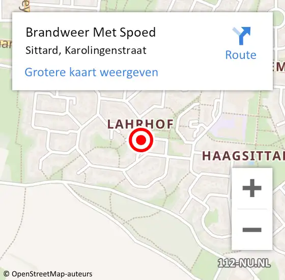 Locatie op kaart van de 112 melding: Brandweer Met Spoed Naar Sittard, Karolingenstraat op 31 december 2022 11:47