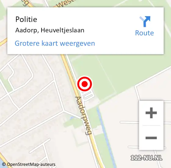 Locatie op kaart van de 112 melding: Politie Aadorp, Heuveltjeslaan op 31 december 2022 12:30