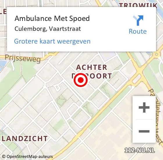 Locatie op kaart van de 112 melding: Ambulance Met Spoed Naar Culemborg, Vaartstraat op 31 december 2022 12:33