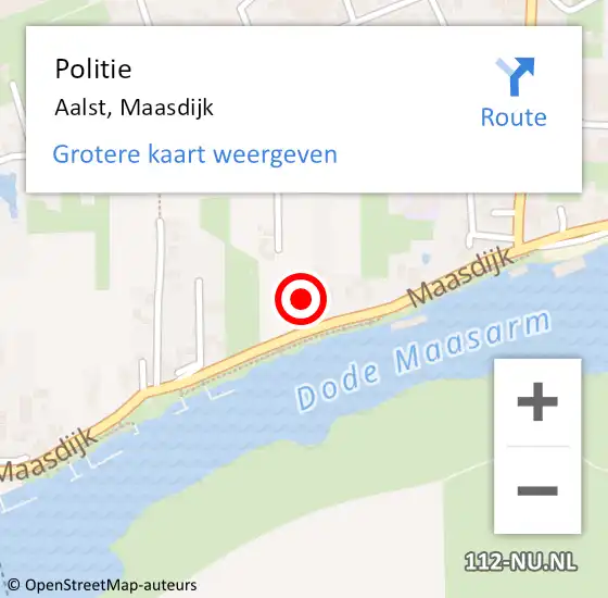 Locatie op kaart van de 112 melding: Politie Aalst, Maasdijk op 31 december 2022 13:01