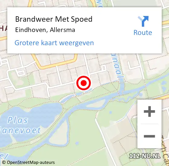 Locatie op kaart van de 112 melding: Brandweer Met Spoed Naar Eindhoven, Allersma op 31 december 2022 15:22