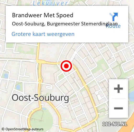Locatie op kaart van de 112 melding: Brandweer Met Spoed Naar Oost-Souburg, Burgemeester Stemerdinglaan op 31 december 2022 15:59