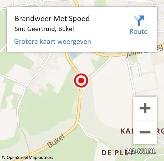 Locatie op kaart van de 112 melding: Brandweer Met Spoed Naar Sint Geertruid, Bukel op 31 december 2022 16:19