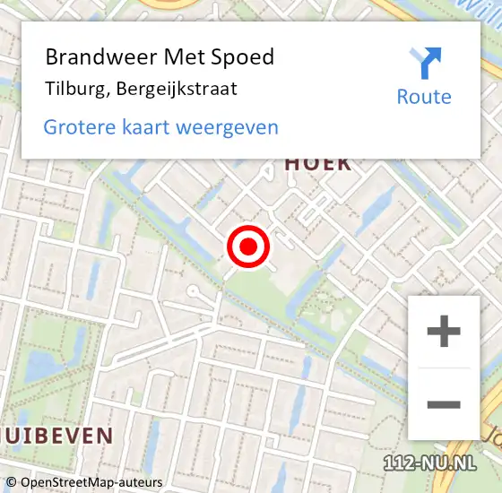 Locatie op kaart van de 112 melding: Brandweer Met Spoed Naar Tilburg, Bergeijkstraat op 31 december 2022 16:20