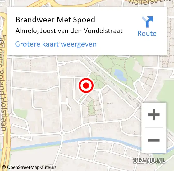 Locatie op kaart van de 112 melding: Brandweer Met Spoed Naar Almelo, Joost van den Vondelstraat op 31 december 2022 17:34