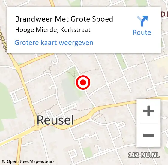 Locatie op kaart van de 112 melding: Brandweer Met Grote Spoed Naar Hooge Mierde, Kerkstraat op 31 december 2022 17:34