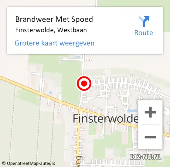 Locatie op kaart van de 112 melding: Brandweer Met Spoed Naar Finsterwolde, Westbaan op 31 december 2022 17:55