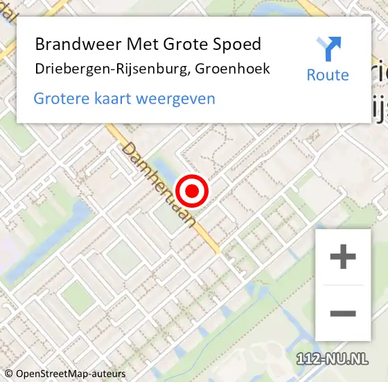 Locatie op kaart van de 112 melding: Brandweer Met Grote Spoed Naar Driebergen-Rijsenburg, Groenhoek op 31 december 2022 18:28