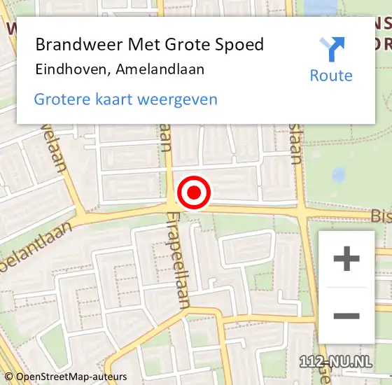 Locatie op kaart van de 112 melding: Brandweer Met Grote Spoed Naar Eindhoven, Amelandlaan op 31 december 2022 18:55