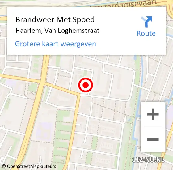 Locatie op kaart van de 112 melding: Brandweer Met Spoed Naar Haarlem, Van Loghemstraat op 31 december 2022 19:24