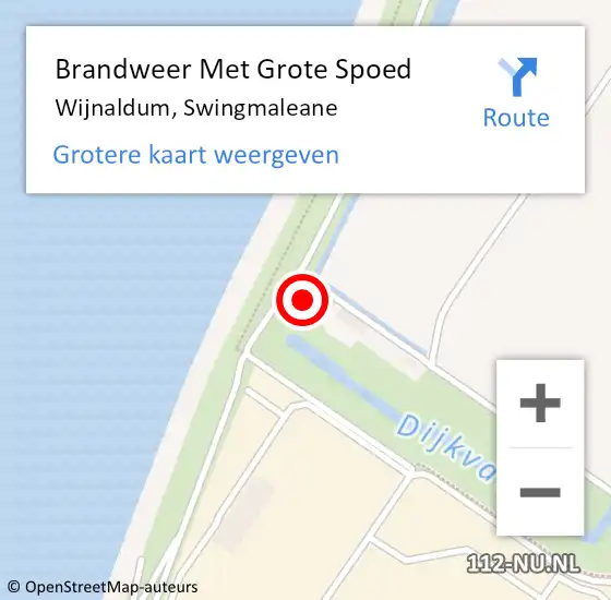 Locatie op kaart van de 112 melding: Brandweer Met Grote Spoed Naar Wijnaldum, Swingmaleane op 31 december 2022 20:04