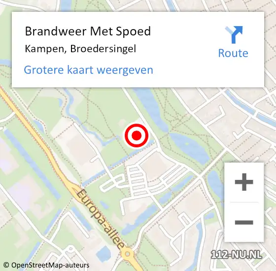 Locatie op kaart van de 112 melding: Brandweer Met Spoed Naar Kampen, Broedersingel op 31 december 2022 20:13