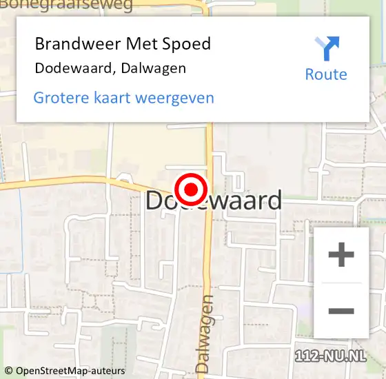 Locatie op kaart van de 112 melding: Brandweer Met Spoed Naar Dodewaard, Dalwagen op 31 december 2022 20:23