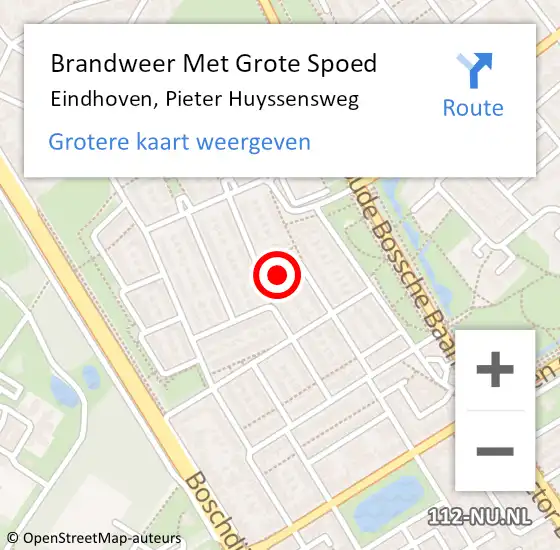 Locatie op kaart van de 112 melding: Brandweer Met Grote Spoed Naar Eindhoven, Pieter Huyssensweg op 31 december 2022 20:28