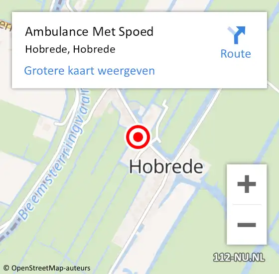 Locatie op kaart van de 112 melding: Ambulance Met Spoed Naar Hobrede, Hobrede op 31 december 2022 20:33