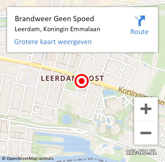 Locatie op kaart van de 112 melding: Brandweer Geen Spoed Naar Leerdam, Koningin Emmalaan op 31 december 2022 22:14