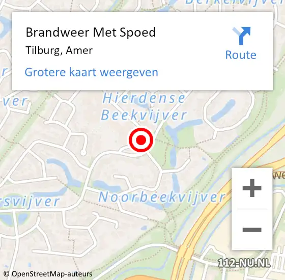 Locatie op kaart van de 112 melding: Brandweer Met Spoed Naar Tilburg, Amer op 31 december 2022 22:40