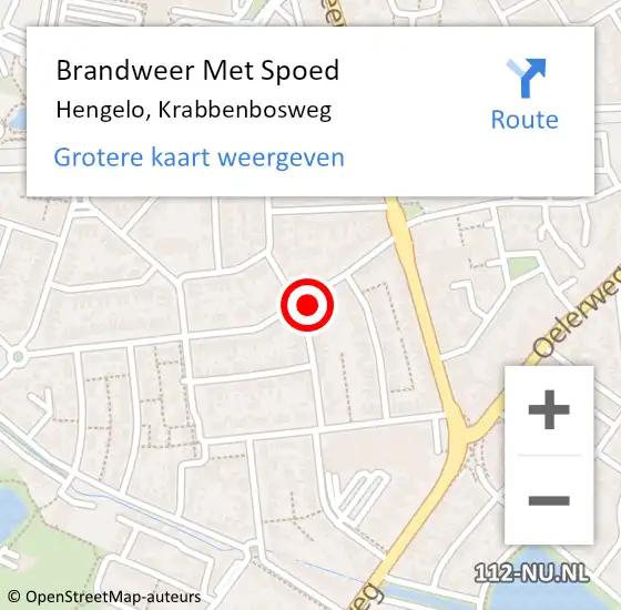 Locatie op kaart van de 112 melding: Brandweer Met Spoed Naar Hengelo, Krabbenbosweg op 31 december 2022 22:41