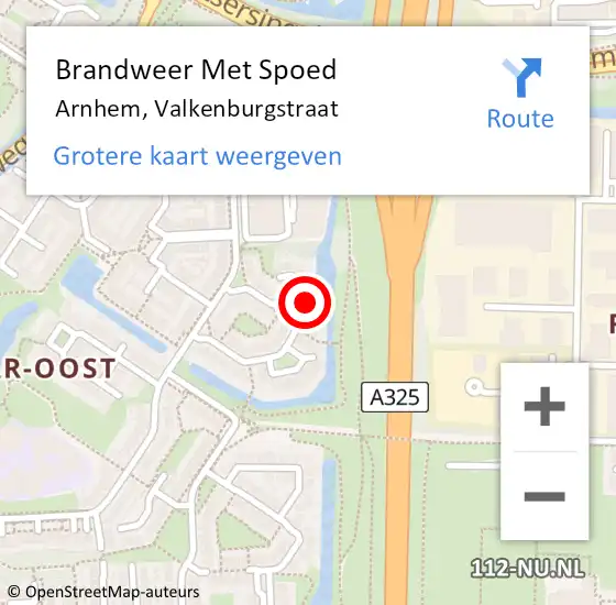 Locatie op kaart van de 112 melding: Brandweer Met Spoed Naar Arnhem, Valkenburgstraat op 31 december 2022 23:19