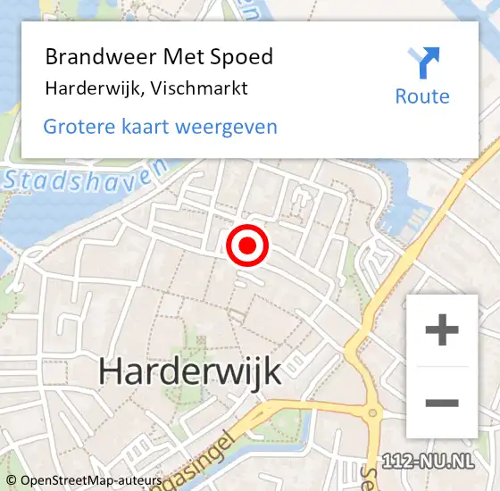 Locatie op kaart van de 112 melding: Brandweer Met Spoed Naar Harderwijk, Vischmarkt op 31 december 2022 23:58
