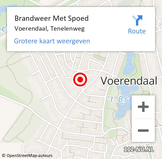 Locatie op kaart van de 112 melding: Brandweer Met Spoed Naar Voerendaal, Tenelenweg op 1 januari 2023 00:16
