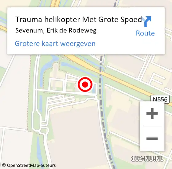 Locatie op kaart van de 112 melding: Trauma helikopter Met Grote Spoed Naar Sevenum, Erik de Rodeweg op 1 januari 2023 00:19