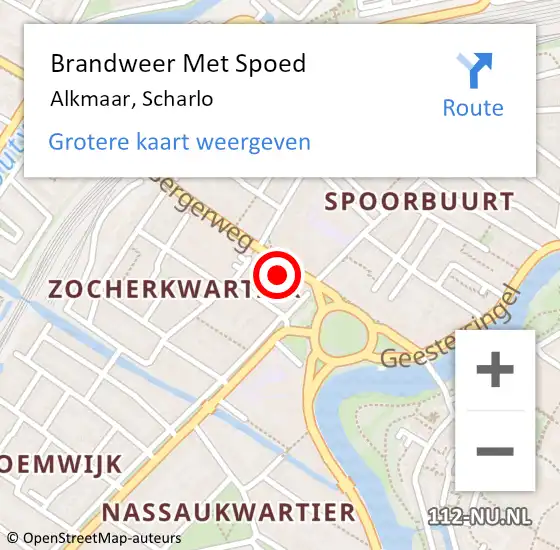 Locatie op kaart van de 112 melding: Brandweer Met Spoed Naar Alkmaar, Scharlo op 1 januari 2023 00:33
