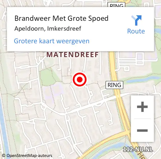 Locatie op kaart van de 112 melding: Brandweer Met Grote Spoed Naar Apeldoorn, Imkersdreef op 1 januari 2023 00:37