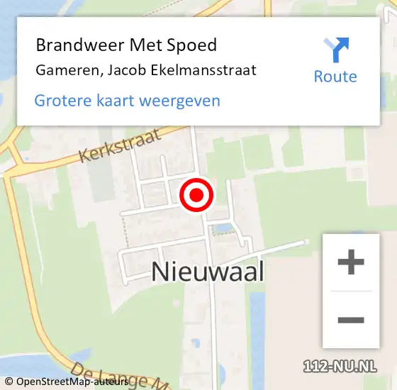 Locatie op kaart van de 112 melding: Brandweer Met Spoed Naar Gameren, Jacob Ekelmansstraat op 1 januari 2023 01:28